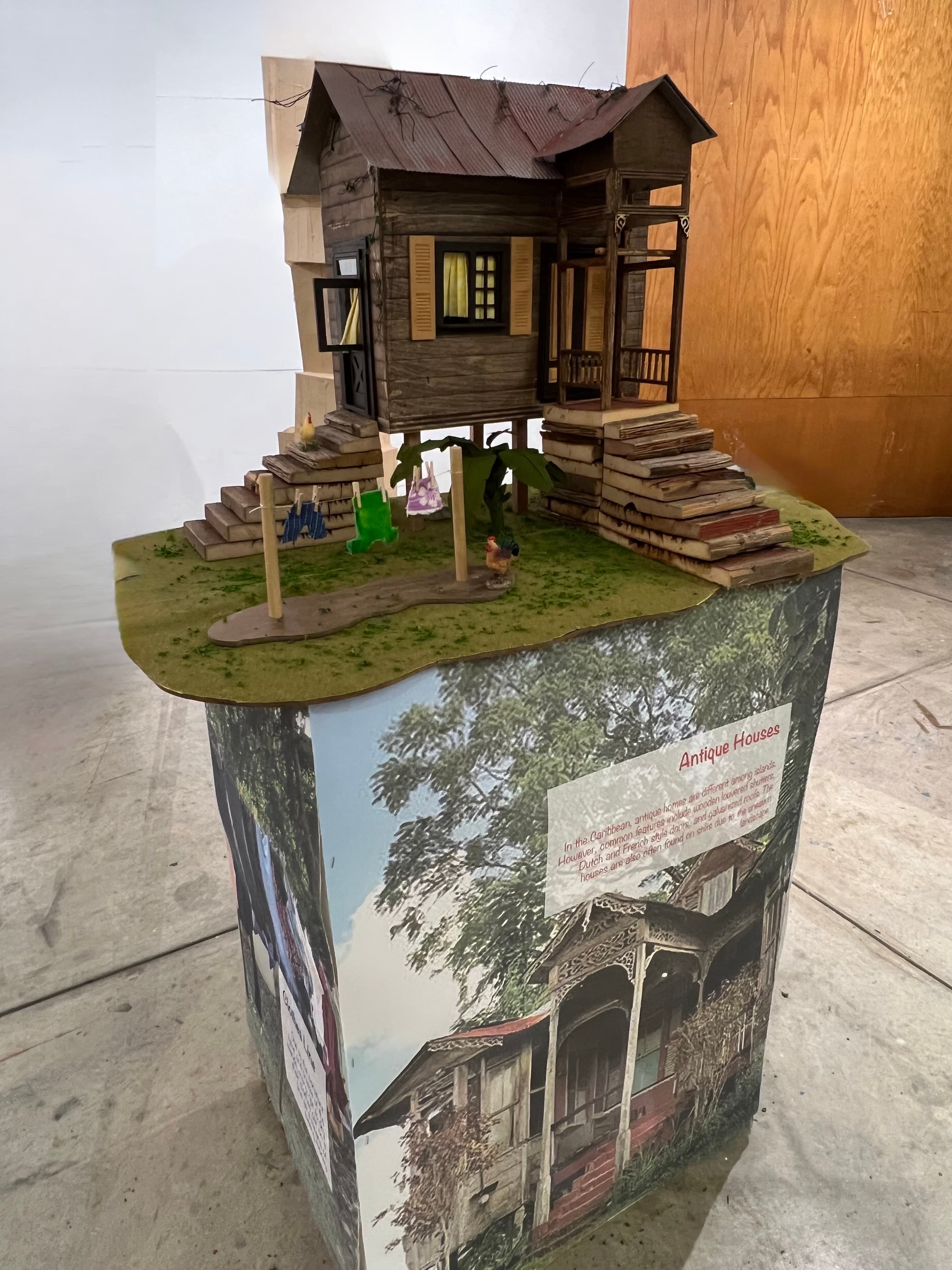 Caribbean Old House - Side view on display